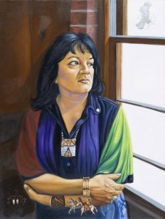 Leonard Peltier, untitled (portrait of Suzan Harjo), 24” x 18”