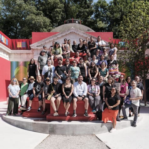 IAIA students, mentors, faculty, staff, alum, and community members at the US Pavilion at the Venice Biennale in June 2024. 