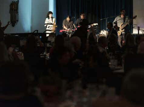 Image: Thunderbirds—IAIA Benefit & Auction Band featuring Joy Harjo (Mvskoke Nation) ’68.