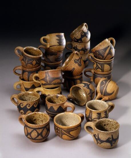 Robert Tenorio, Untitled, 1970, 24 glazed stoneware cups, MoCNA Collection, SD-92