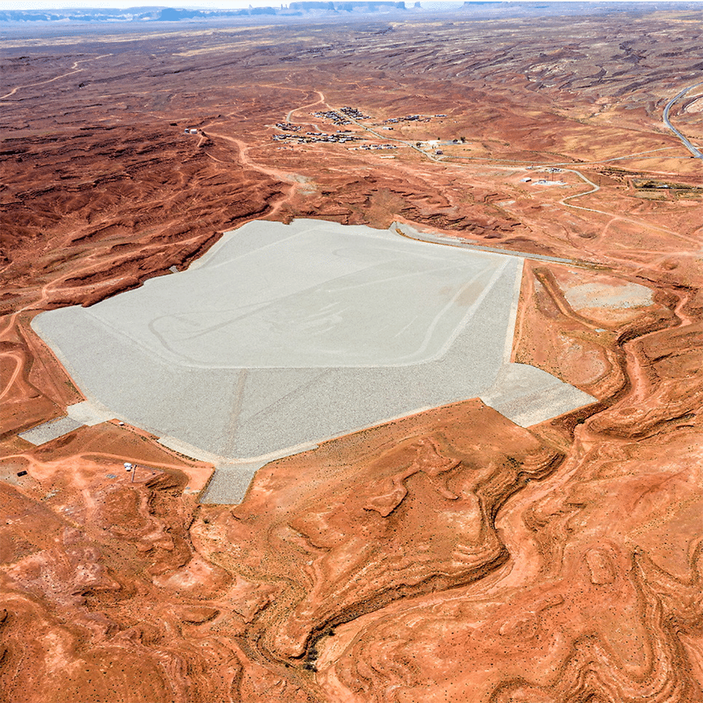 Will Wilson (Diné), Mexican Hat Disposal Cell, Navajo Nation (Connecting the Dots series), 2019, drone-based digital prints, ca. 44 x 100 in., photo courtesy of the artist